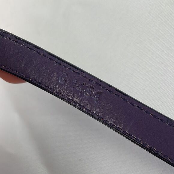 Prada Purple Ostrich Leather With Clip Skinny Belt